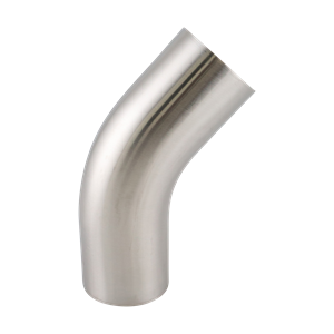 45-degree elbow, 1.5-inch butt-weld, made from 316L stainless steel, with 15RA EP interior and 32RA exterior surface finish, SF4 BPE compliant