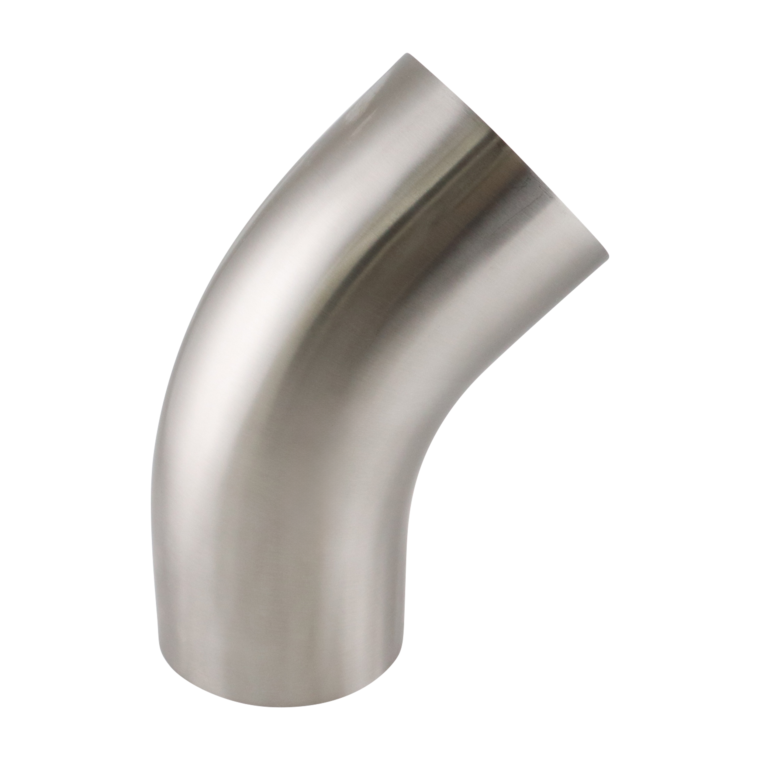 45-degree elbow, 4-inch butt-weld, made from 316L stainless steel, with 20RA interior and 32RA exterior surface finish, SF1 BPE compliant