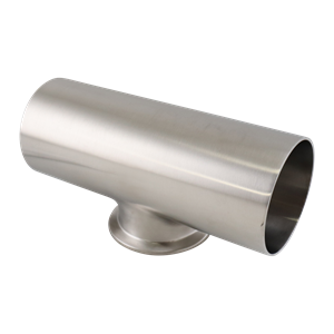 reducing tee, 2.5-inch x 2-inch Tri-Clamp, short branch, made from 316L stainless steel, with 20RA interior and 32RA exterior surface finish, SF1 BPE compliant