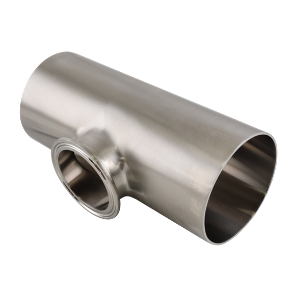 reducing tee, 3-inch x 2-inch Tri-Clamp, short branch, made from 316L stainless steel, with 20RA interior and 32RA exterior surface finish, SF1 BPE compliant