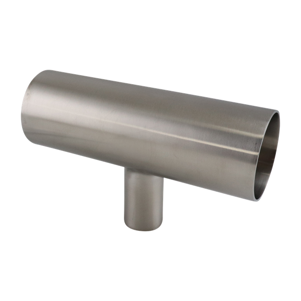 reducing tee, 2-inch x 1.5-inch butt-weld, made from 316L stainless steel, with 20RA interior and 32RA exterior surface finish, SF1 BPE compliant