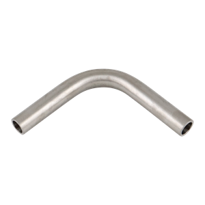 90-degree elbow with 0.5-inch butt weld connection, made of 316L stainless steel, with a 20RA inner diameter finish, SF1 BPE compliant.