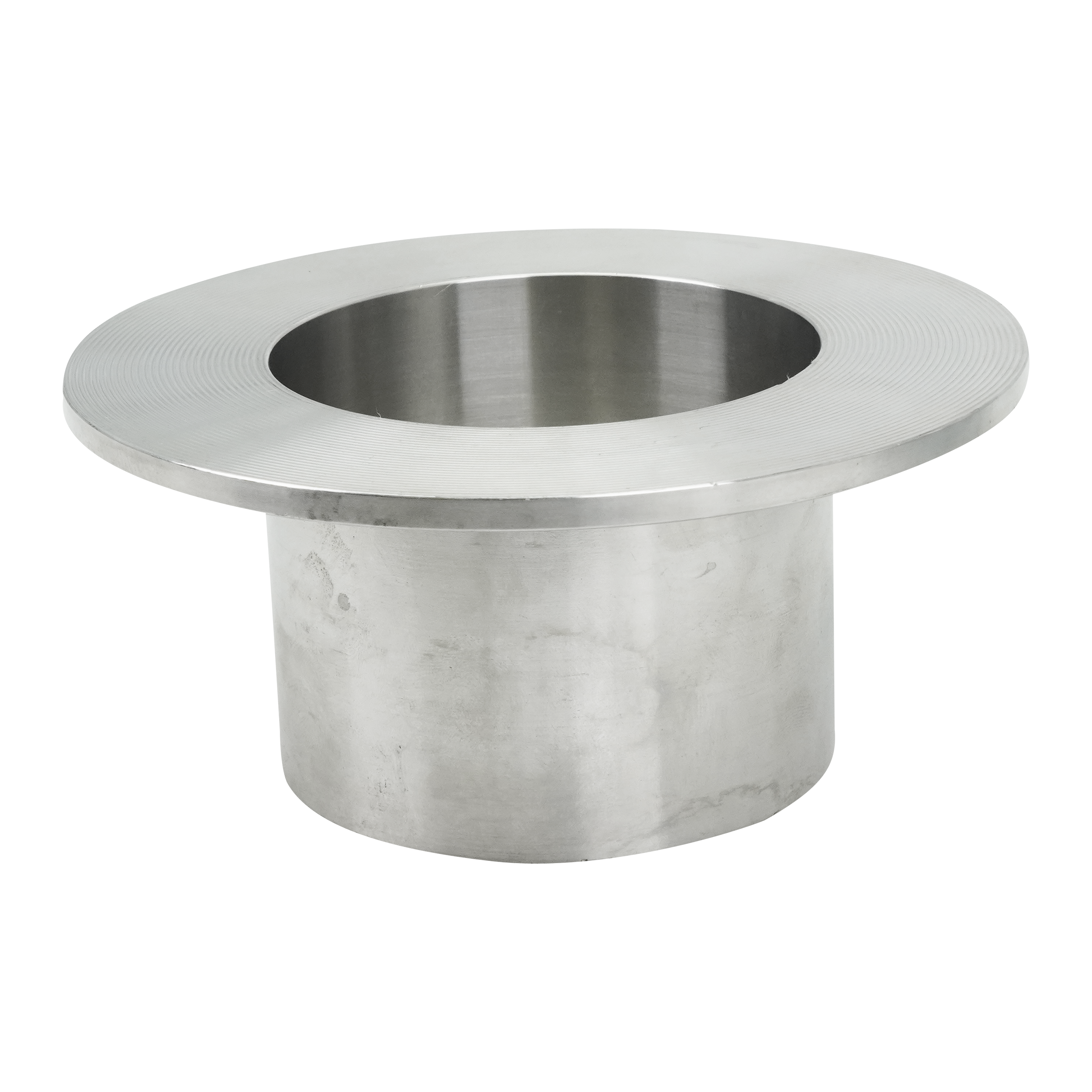 Stub end: 3-inch, 304 stainless steel, 2.25-inch overall length, 32RA inner diameter, 32RA outer diameter.