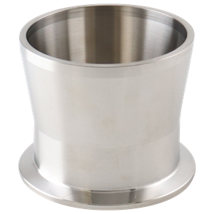 adapter, 2.5-inch Tri-Clamp to 2.5-inch butt-weld, Schedule 10 pipe, made from 316L SA479 stainless steel, with 2.5-inch overall length