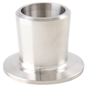 adapter, 1-inch Tri-Clamp to 1-inch butt-weld, Schedule 40 pipe, made from 316L SA479 stainless steel, with 1.5-inch overall length