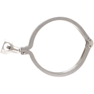 heavy-duty two-piece clamp, 5-inch Tri-Clamp, with double pin design, made from 304 stainless steel