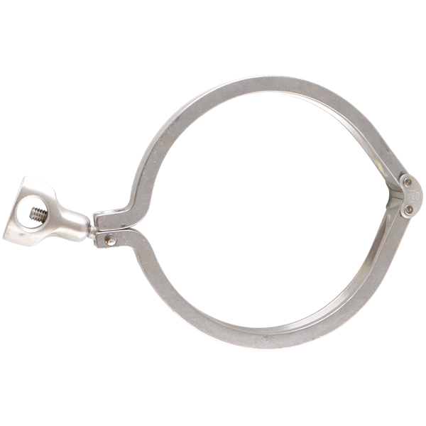 heavy-duty two-piece clamp, 5-inch Tri-Clamp, with double pin design, made from 304 stainless steel