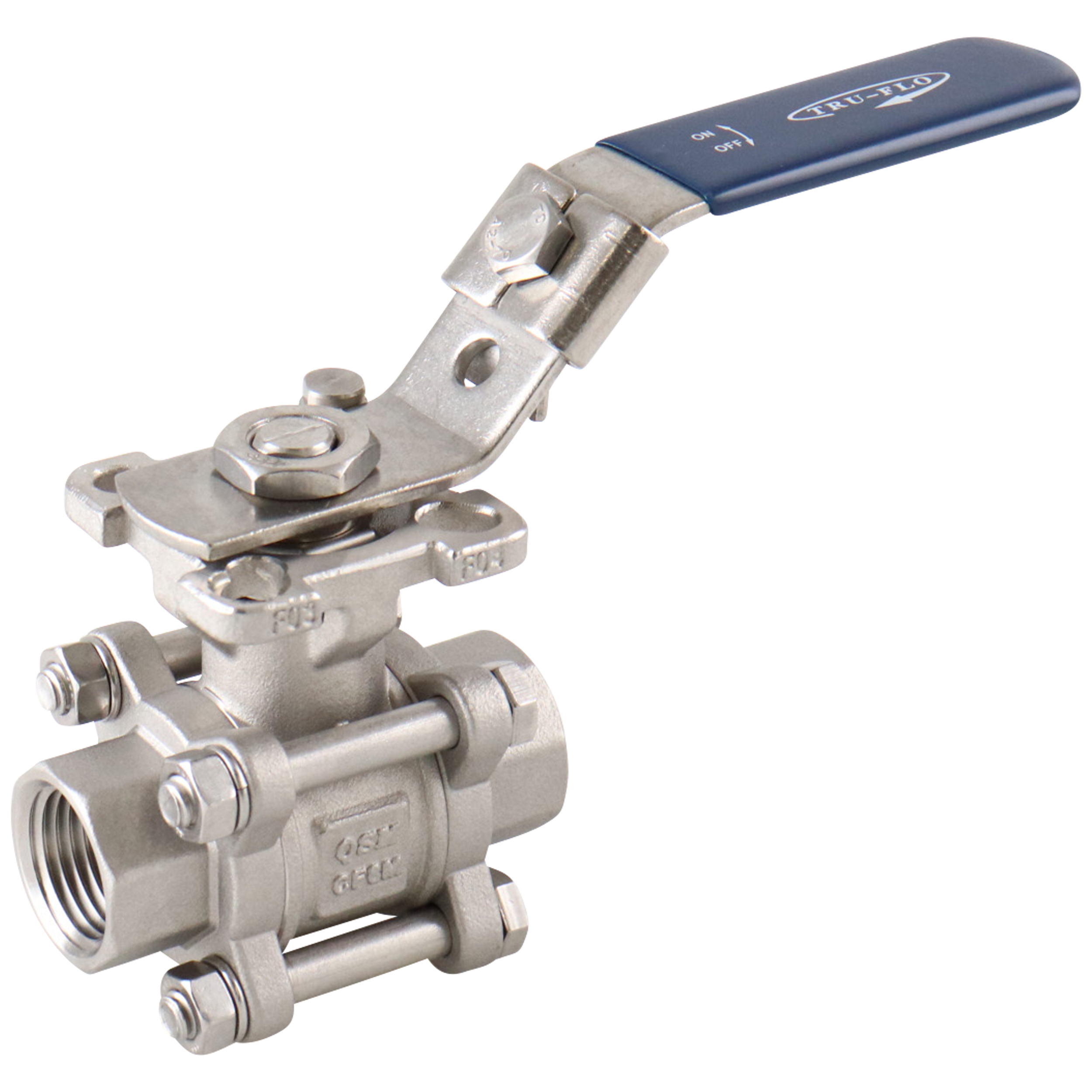 Ball valve 0.5" FPT PTFE 316L QSM