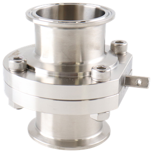 butterfly valve, 2-inch Tri-Clamp, made from 316L stainless steel, with Viton seat, no handle included