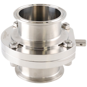 butterfly valve, 2.5-inch Tri-Clamp, made from 316L stainless steel, with EPDM seat, no handle included