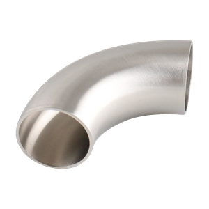 90-degree elbow, 1.5-inch butt-weld with no tangent, made from 304 stainless steel, with a 32RA interior and exterior surface finish