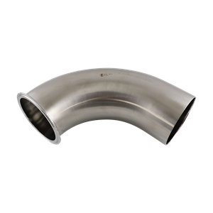 88 degree elbow 4" tri-clamp x butt weld, 316L, 20Ra ID, 32Ra OD, SF1 BPE