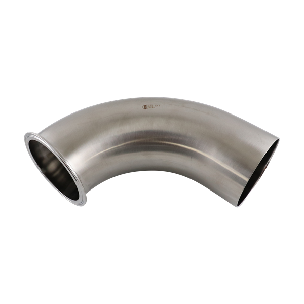 88 degree elbow 4" tri-clamp x butt weld, 316L, 20Ra ID, 32Ra OD, SF1 BPE