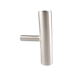 reducing tee, 1-inch x 0.5-inch butt-weld, 316L stainless steel, with 20RA interior and 32RA exterior surface finish, SF1 BPE compliant