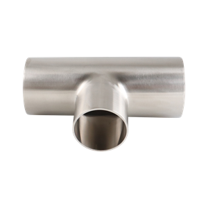 reducing tee, 2.5-inch x 2-inch butt-weld, made from 316L stainless steel, with 32RA interior and exterior surface finish