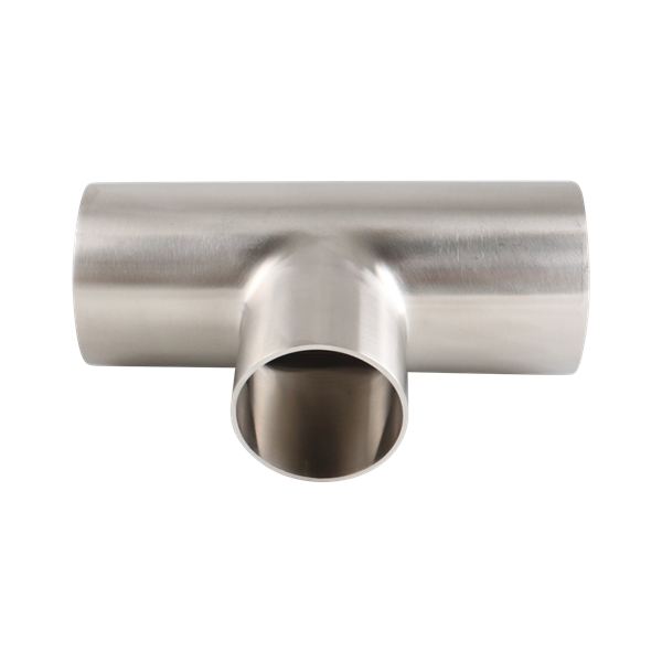 reducing tee, 2.5-inch x 2-inch butt-weld, made from 316L stainless steel, with 32RA interior and exterior surface finish