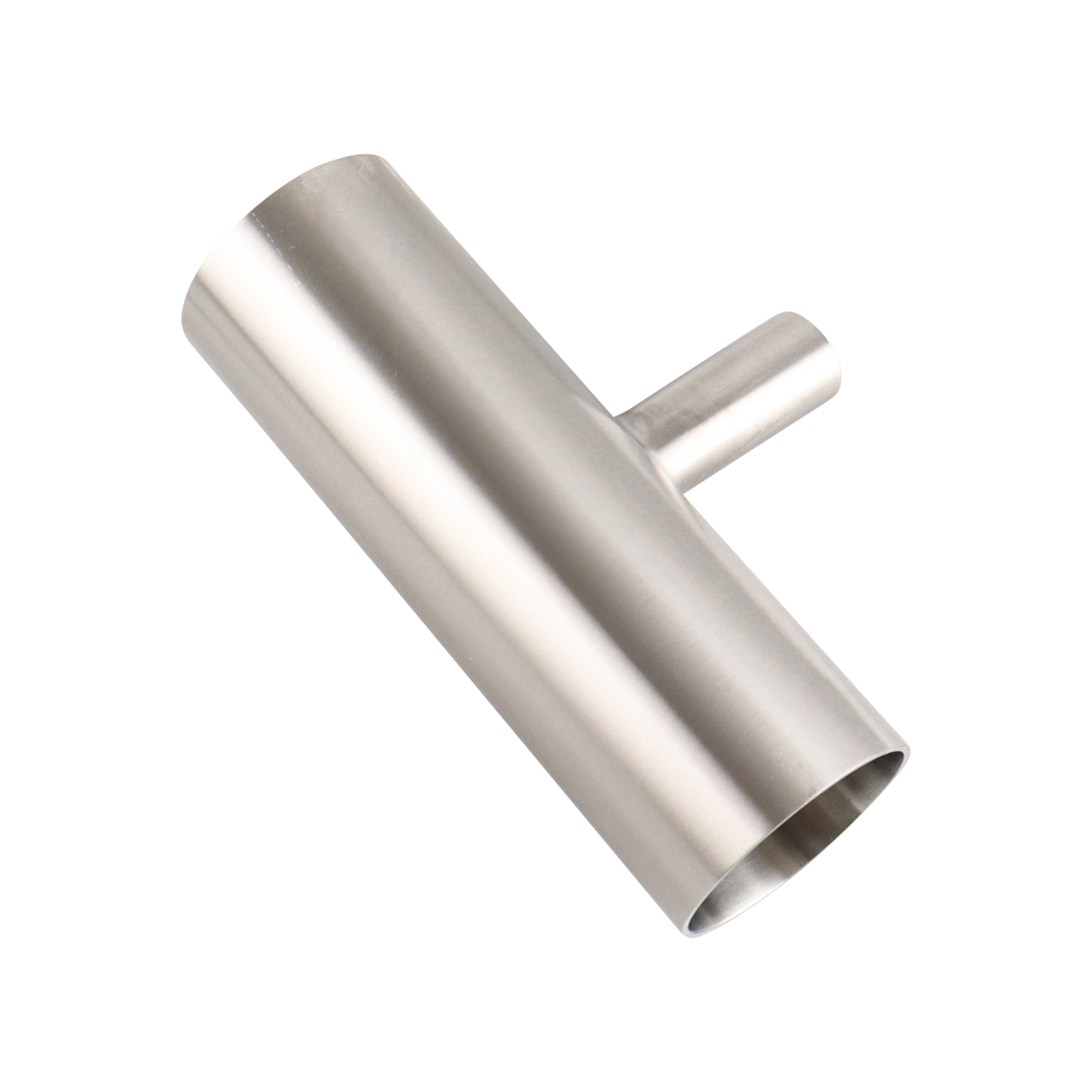 reducing tee, 2-inch x 0.75-inch butt-weld, made from 316L stainless steel, with 20RA interior and 32RA exterior surface finish, SF1 BPE compliant