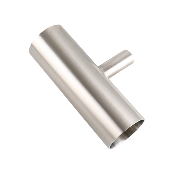 reducing tee, 2-inch x 0.75-inch butt-weld, made from 316L stainless steel, with 20RA interior and 32RA exterior surface finish, SF1 BPE compliant