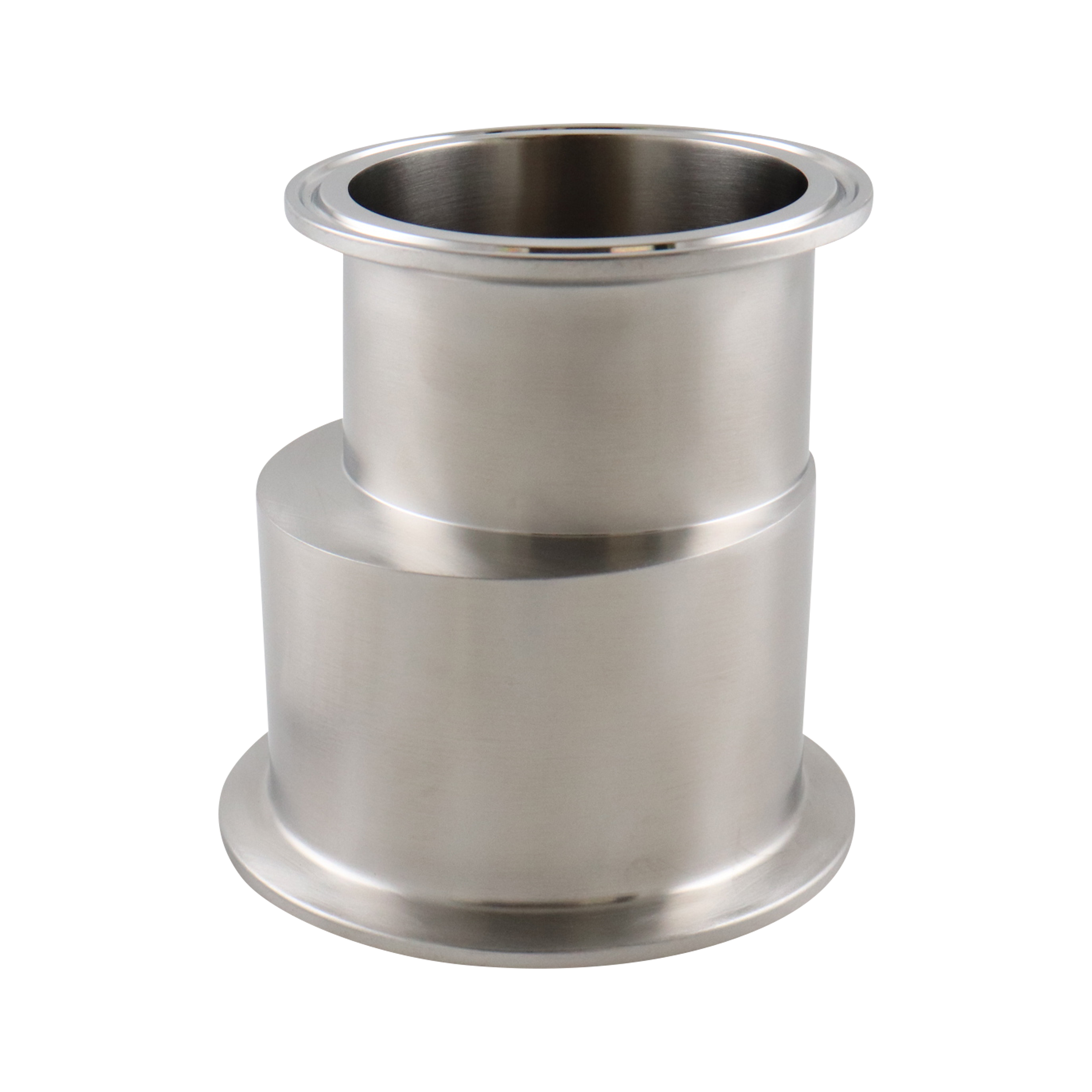 Eccentric reducer 3x2.5 tri-clamp 316L 3.625" OAL 20Ra inner diameter 32Ra outer diameter BPE SF1
