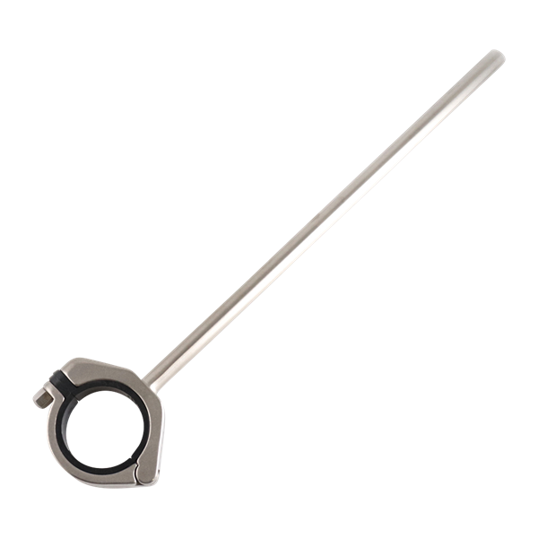 Hanger, CH Series, designed for 1-inch tube, rigid anchor style, black insert, includes 12-inch rod, made of 304 stainless steel.