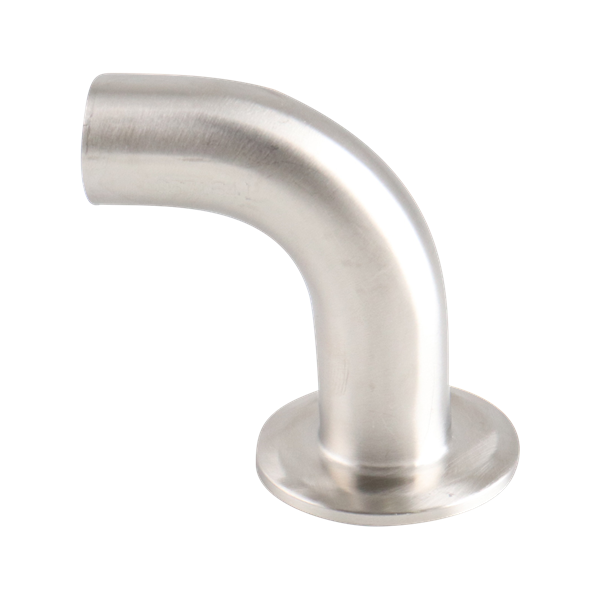 90-degree elbow: 1-inch butt weld to tri-clamp, made from 304 stainless steel, with a 32RA internal and outer finish.