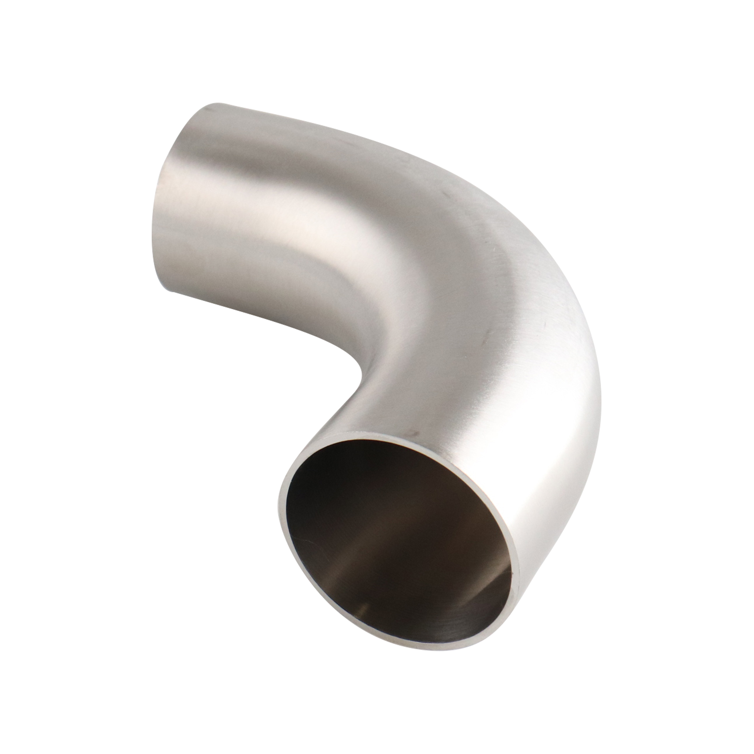 90-degree elbow, 2.5-inch butt-weld, made from 304 stainless steel, with 32RA interior and exterior surface finish