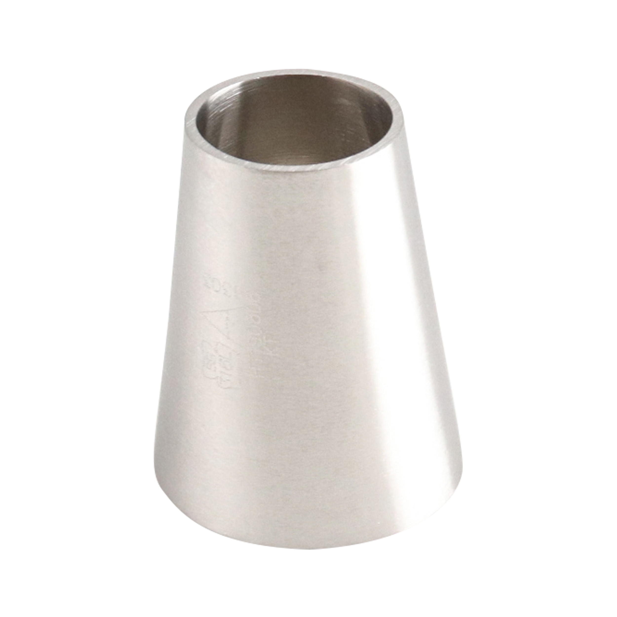 Eccentric Reducer, 1.5-inch to 1-inch butt weld connection, made of 316L stainless steel, with a 2-inch overall length, 32RA inner diameter, and 32RA outer diameter.