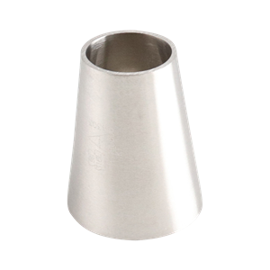 Eccentric Reducer, 1.5-inch to 1-inch butt weld connection, made of 316L stainless steel, with a 2-inch overall length, 32RA inner diameter, and 32RA outer diameter.
