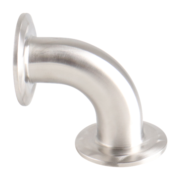 90-Degree Elbow, 1-inch tri-clamp connection, made of 304 stainless steel, with a 32RA inner diameter and 32RA outer diameter.