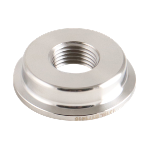Thermometer Cap, 1.5-inch tri-clamp to 0.5-inch female pipe thread, made of 316L stainless steel, with a 32RA inner diameter and 32RA outer diameter.