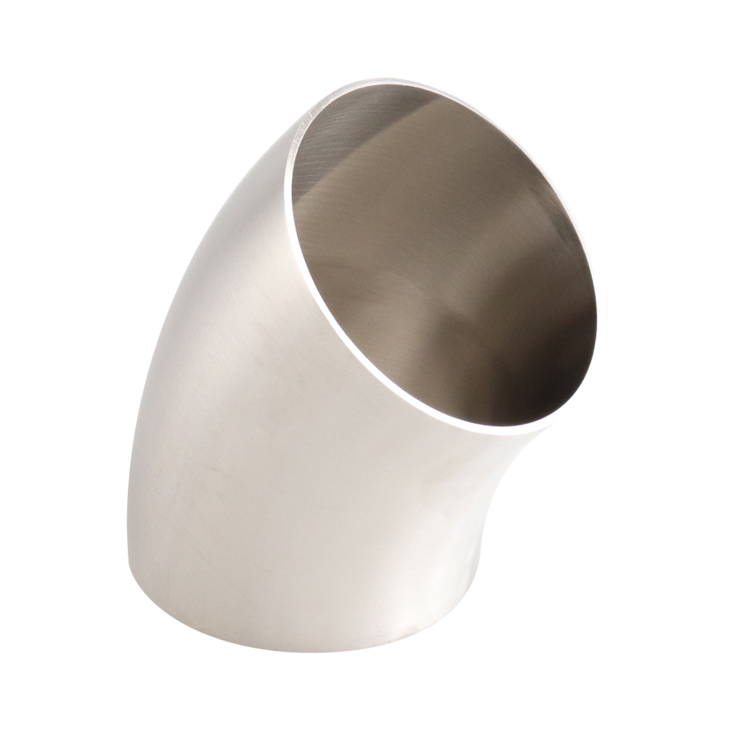 45-degree elbow, 3-inch butt-weld with no tangent, made from 304 stainless steel, with 32RA interior and exterior surface finish