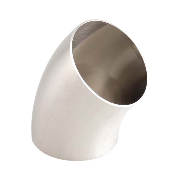 45-degree elbow, 3-inch butt-weld with no tangent, made from 304 stainless steel, with 32RA interior and exterior surface finish