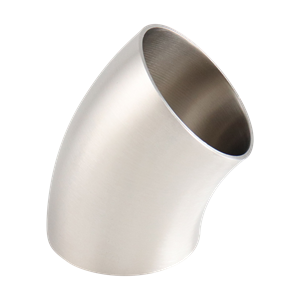 45-Degree Elbow, no tangent, 2-inch butt weld connection, made of 316L stainless steel, with a 32RA inner diameter and 32RA outer diameter.