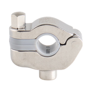 Hanger, CH Series, designed for 0.5-inch tube, 3/8-inch threaded guide, grey insert, made of 304 stainless steel.