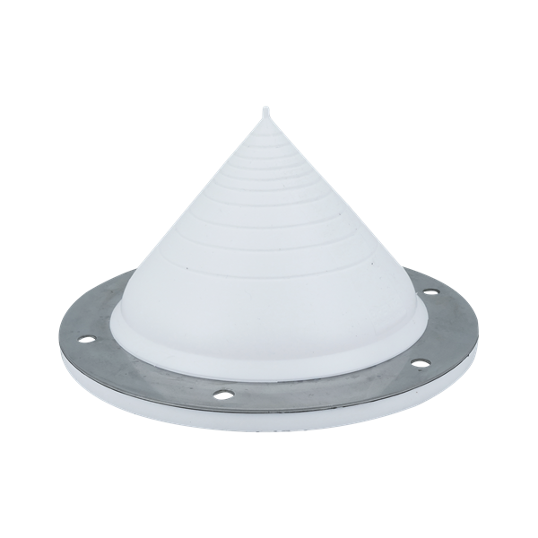 Durable PIPETITE wall boot, size 3, accommodates full cone seals from 0 to 3.74 inches, designed for hygienic environments.