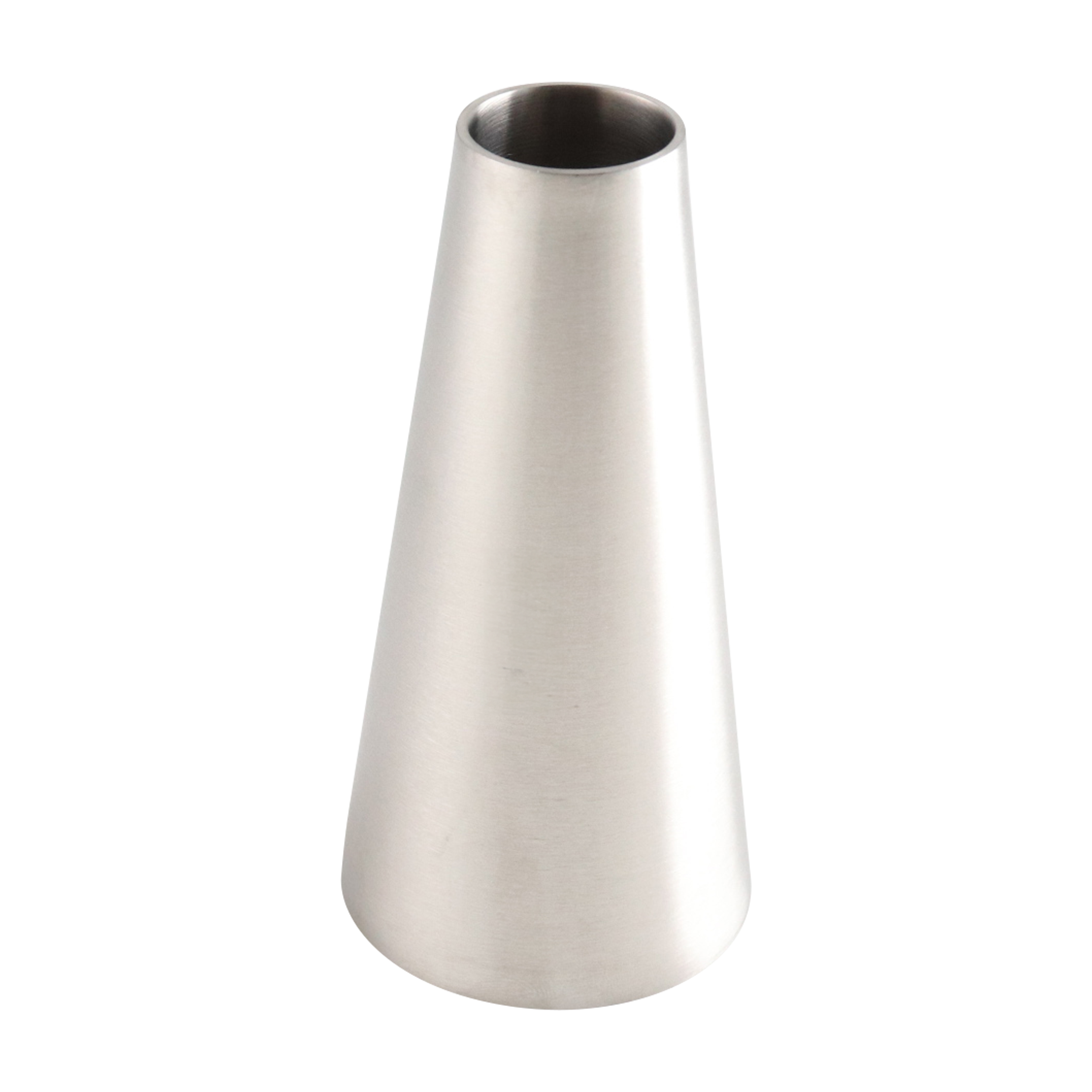 concentric reducer, 2-inch x 1-inch butt-weld, made from 316L stainless steel, with 4-inch overall length and 32RA interior and exterior surface finish