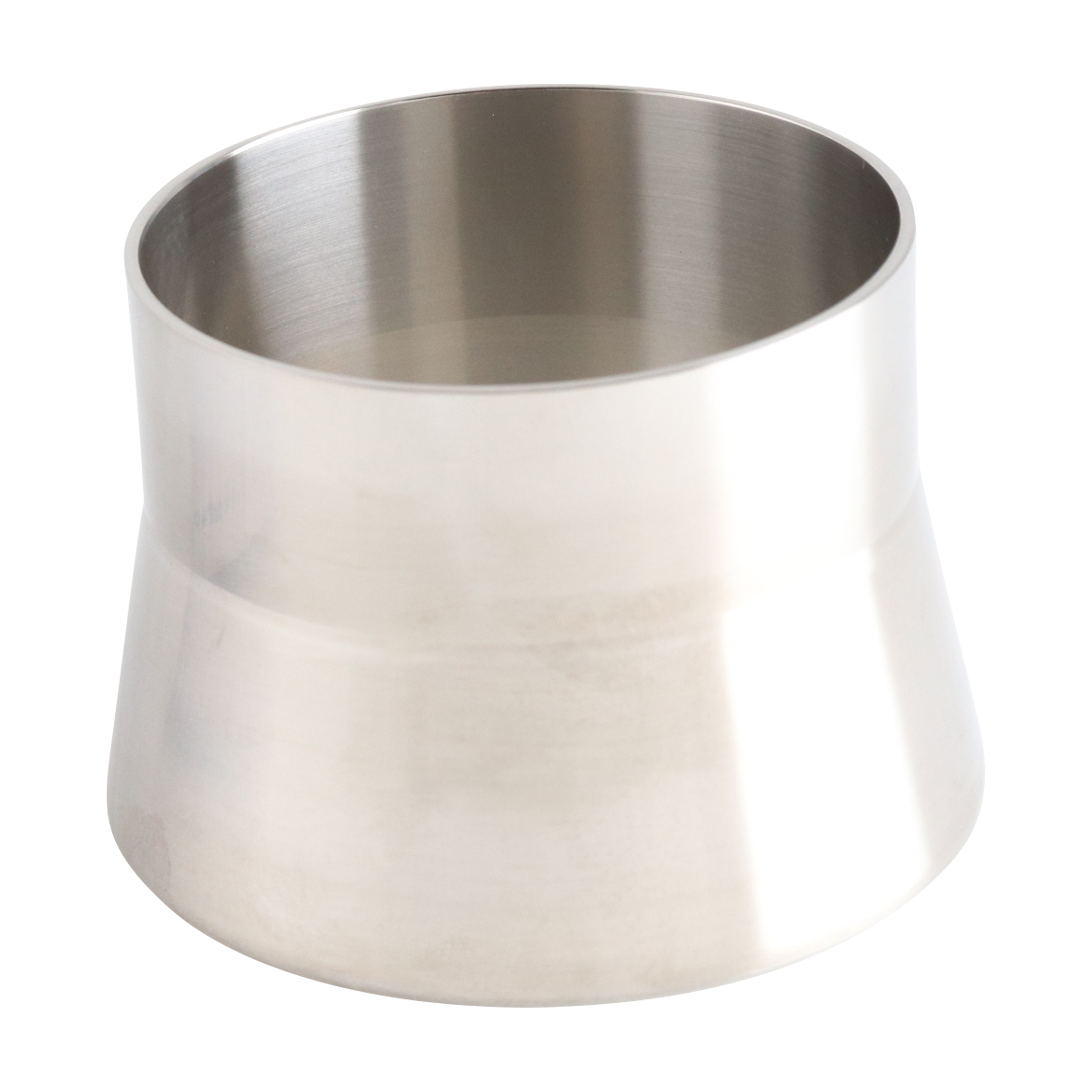 Adapter: 3-inch schedule 40 pipe to 3-inch butt weld tube, made from 316L stainless steel, 2.5-inch overall length.