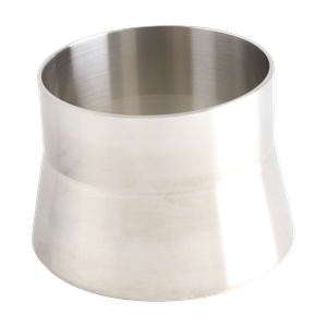 Adapter: 3-inch schedule 40 pipe to 3-inch butt weld tube, made from 316L stainless steel, 2.5-inch overall length.