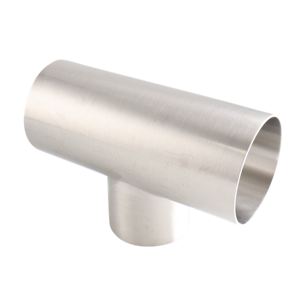 reducing tee, 3-inch x 2.5-inch butt-weld, made from 304 stainless steel, with 32RA interior and exterior surface finish