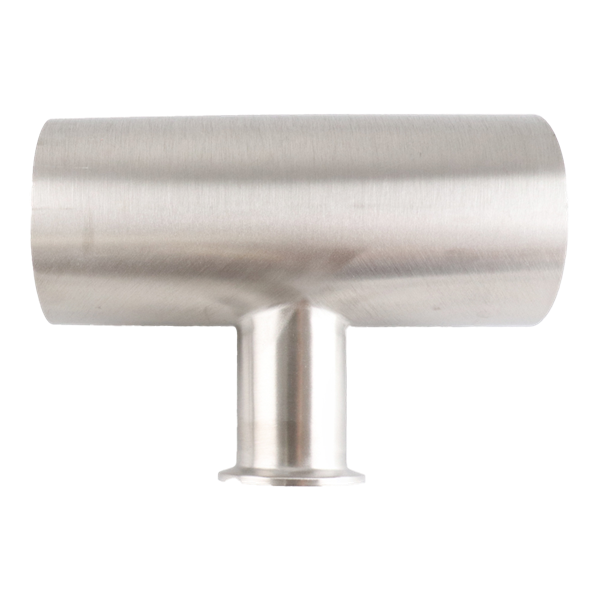 Reducing Tee, 3-inch x 1.5-inch, Tri-Clamp branch, made of 316L stainless steel, 20RA internal surface finish, 32RA external finish, SF1 BPE compliant.