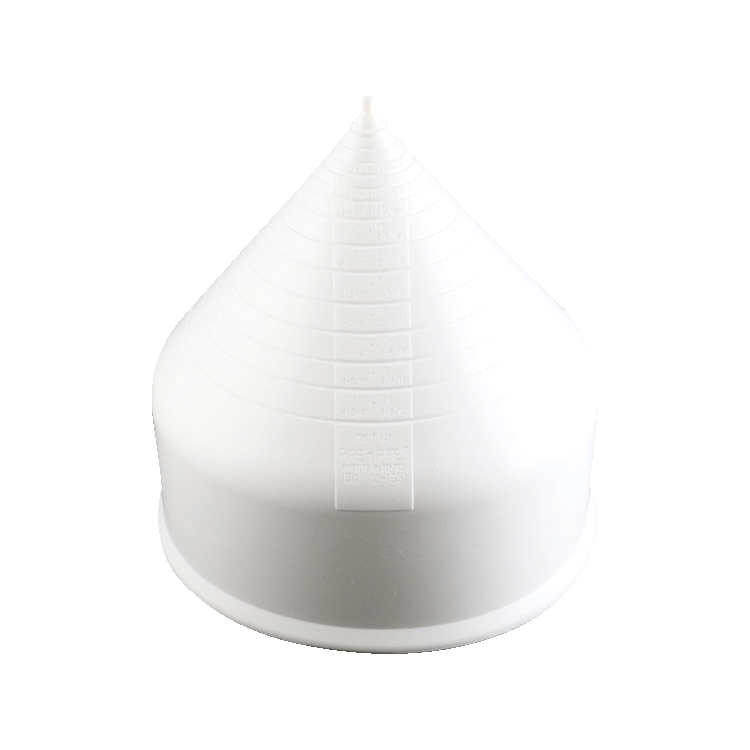 PIPETITE sleeve boot, size 2, full cone design, accommodates openings up to 5.71 inches, 6-inch length