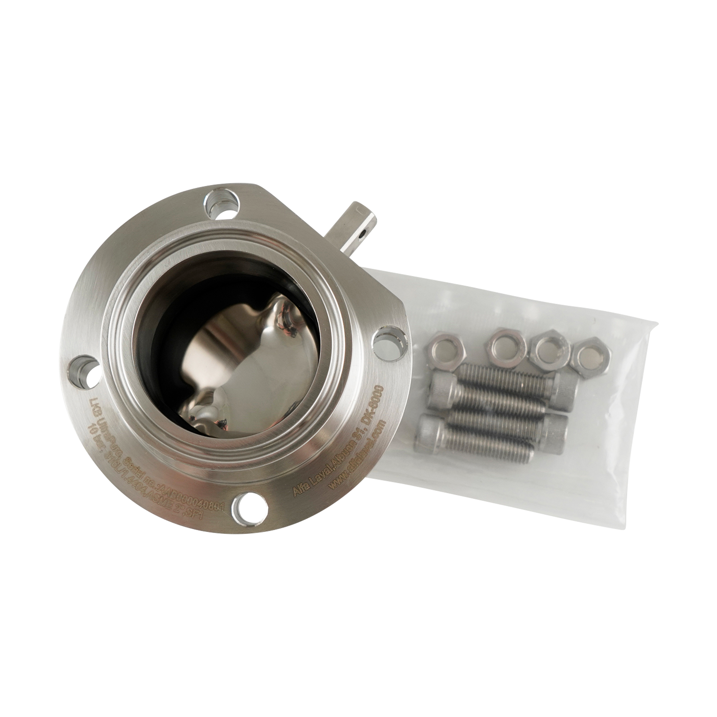 UltraPure butterfly valve 2" tri-clamp EPDM 20Ra inner diameter 316L