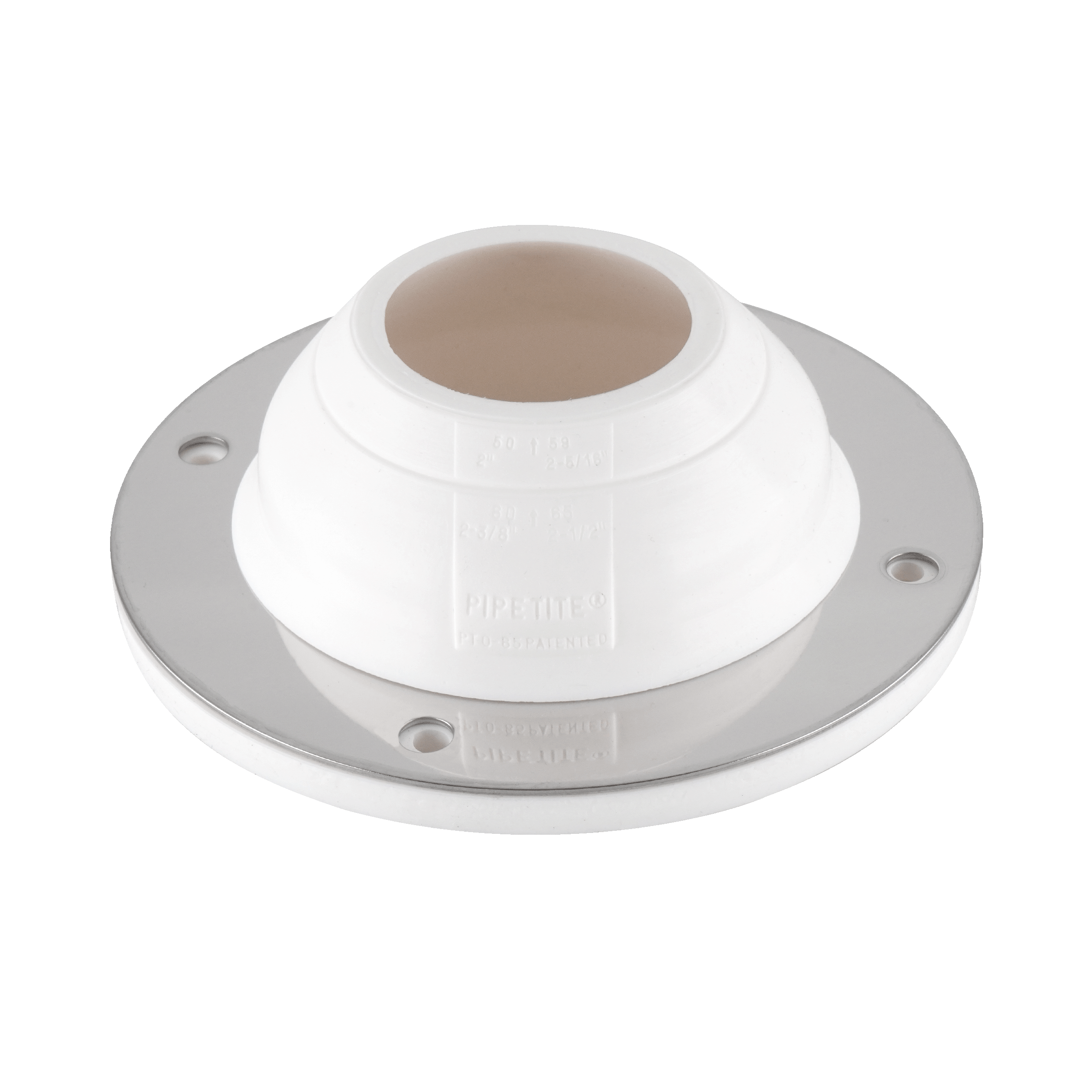 Precut PIPETITE wall boot, size 2, designed to seal 2-inch openings, suitable for hygienic installations