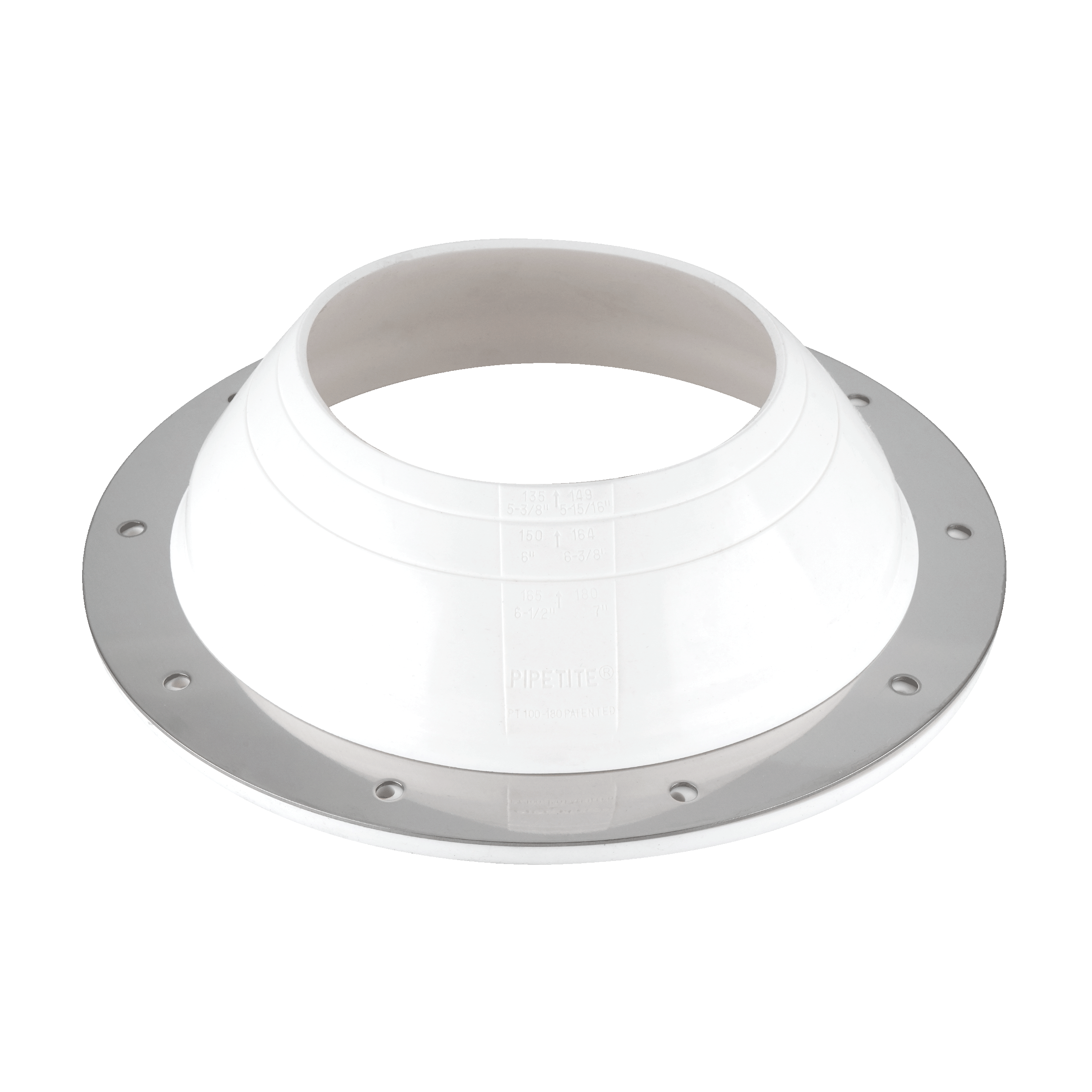 precut PIPETITE wall boot, size 5, designed to seal openings up to 6 inches, suitable for hygienic applications