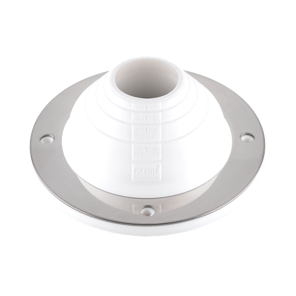 precut PIPETITE wall boot, size 2, designed to seal 1.5-inch openings, suitable for hygienic applications