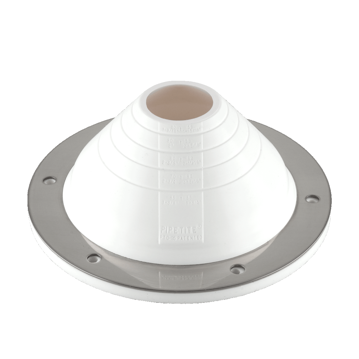 Pipetite wall boot, size 3, pre-cut for 1.31-inch applications.