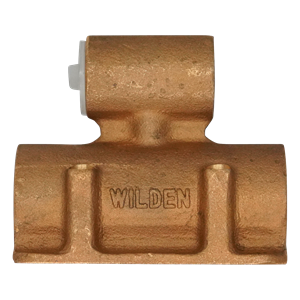 Air valve assembly with a brass finish, designed for T2 Wilden pumps.
