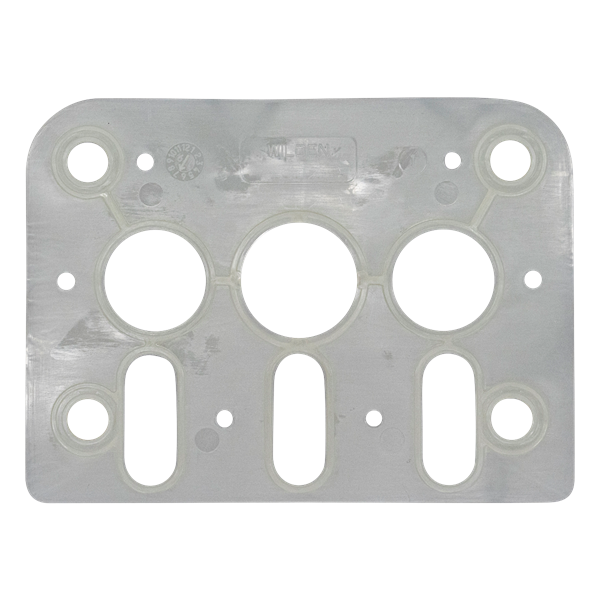 Center block gasket compatible with Wilden P4 and P15 pumps.