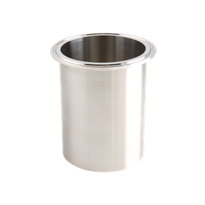 light tank ferrule, 3-inch Tri-Clamp, made from 316L stainless steel, with 4-inch overall length and 32RA interior and exterior surface finish
