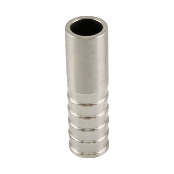 Hose barb adapter 0.5" butt weld, 316L, 1.75" OAL
